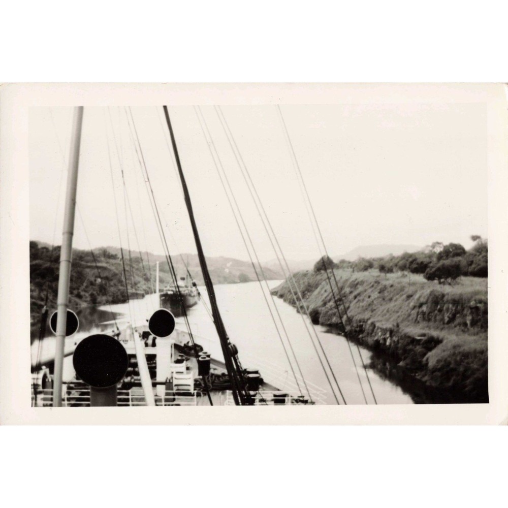 Vtg Panama Canal Culebra Gaillard Cut Photo Ship Transit Steamship VG+ - Picture 1 of 2